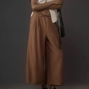Anthropologie Wide Leg Bungee Pants Women Size XL, brown